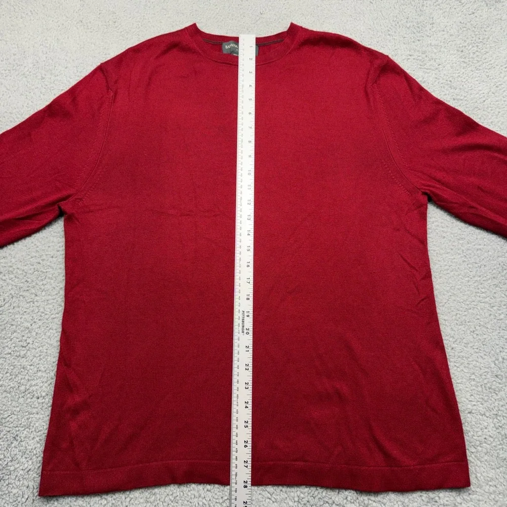 Banana‎ Republic 337963-03 Mens Large 300599 Red Silk Cashmere Crew Neck Sweater